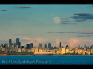 CA021 Vancouver Full Moon Rise 4k timelapse, BC, CA.